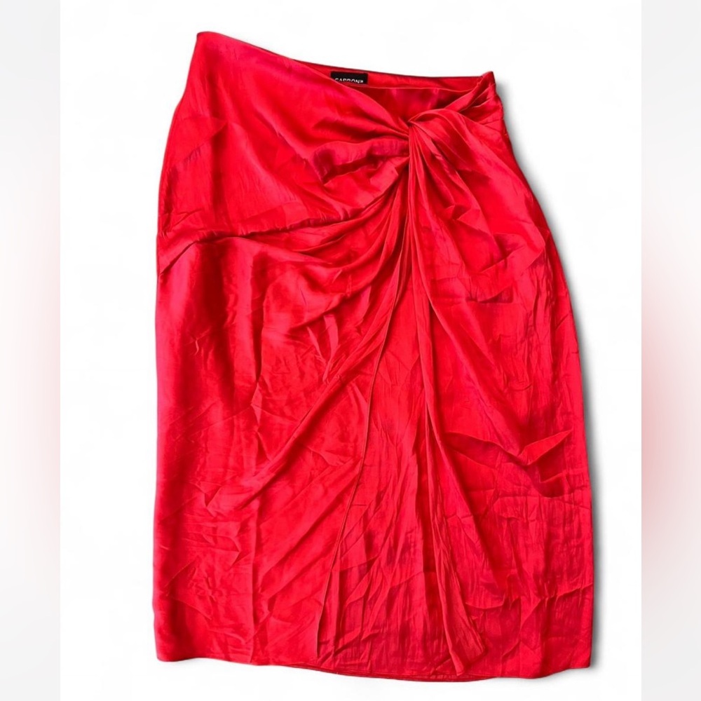 Carbon38 Vibrant Red Midi Skirt